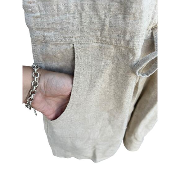 D'mode Classix Linen Blend Vintage 90s Women's Shorts Jumpsuit Beige Size SMALL - Picture 4 of 10
